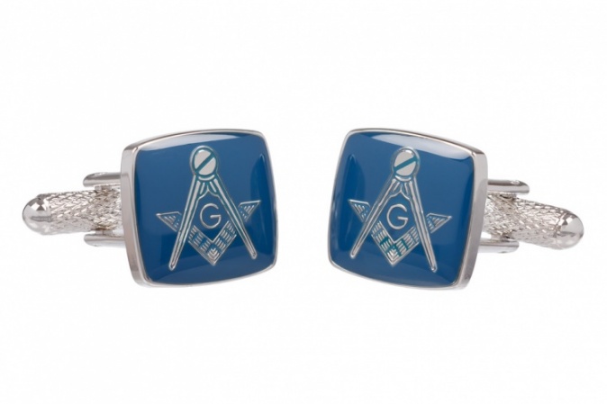 Masonic Blue Square & Compass G Cufflinks